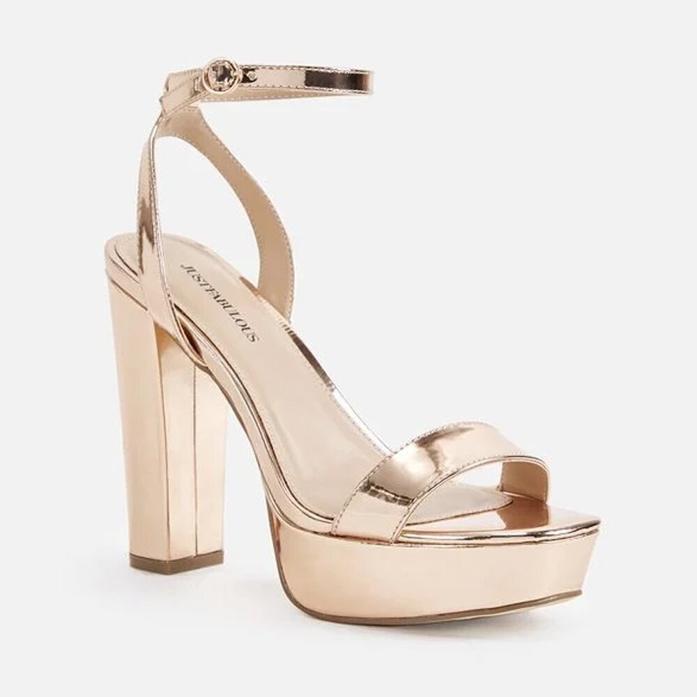 JustFabulous Tempeste Platform Sandal Rose Gold Sz 9 JustFab